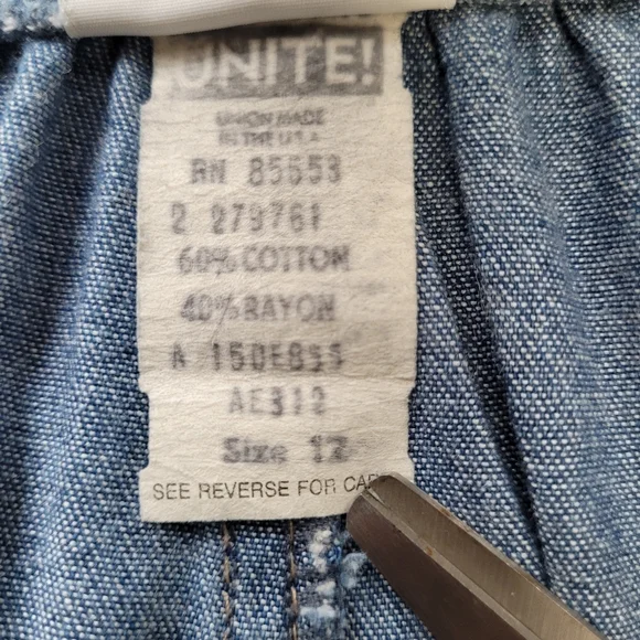 Vintage Koret City Blues Size 12 Maxi Skirt Blue Denim Pockets Elastic Waist - Picture 5 of 14